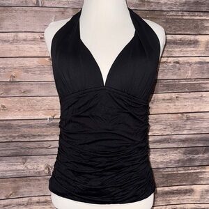 La Blanca Black Halter Tankini Swim Top
